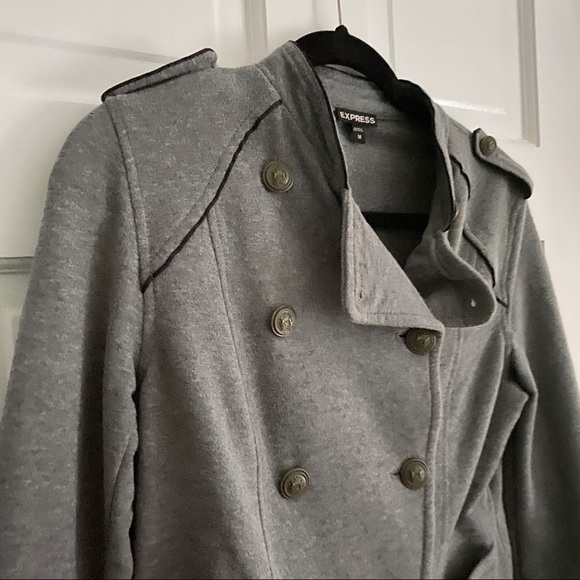 Express Jackets & Coats Gray Express Military Jacket Button Blazer